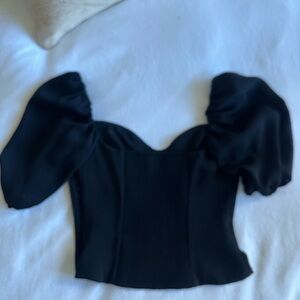 Aritzia Black Puff Sleeve Top
